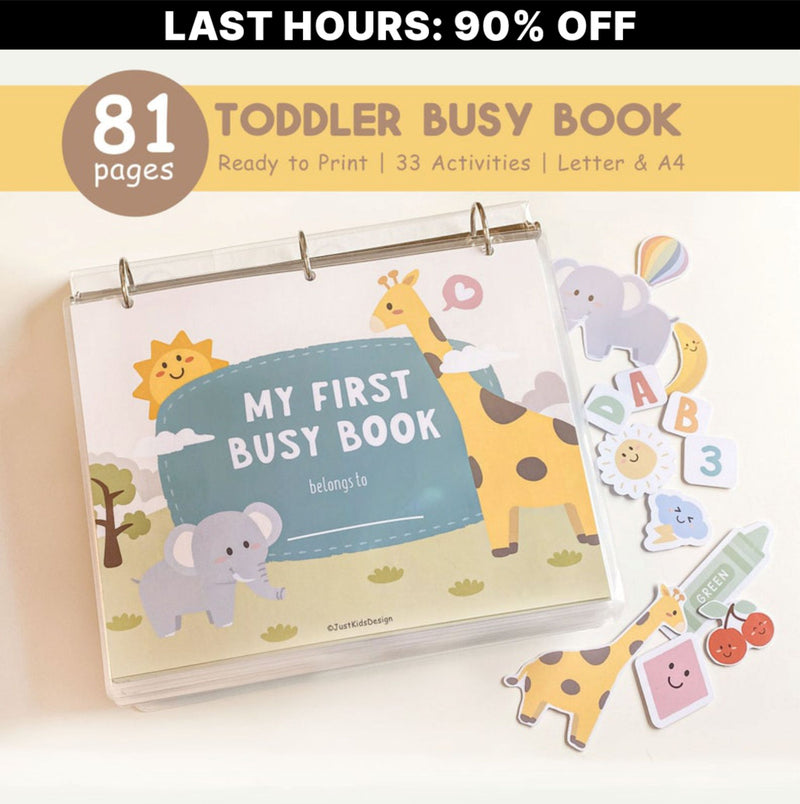 TODDLER BUSY BOOK - 81 Pages (90% OFF)