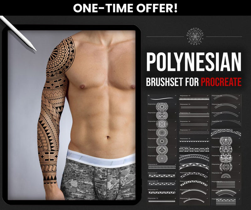 Polynesian Tattoo Brush Set for Procreate (90% OFF)