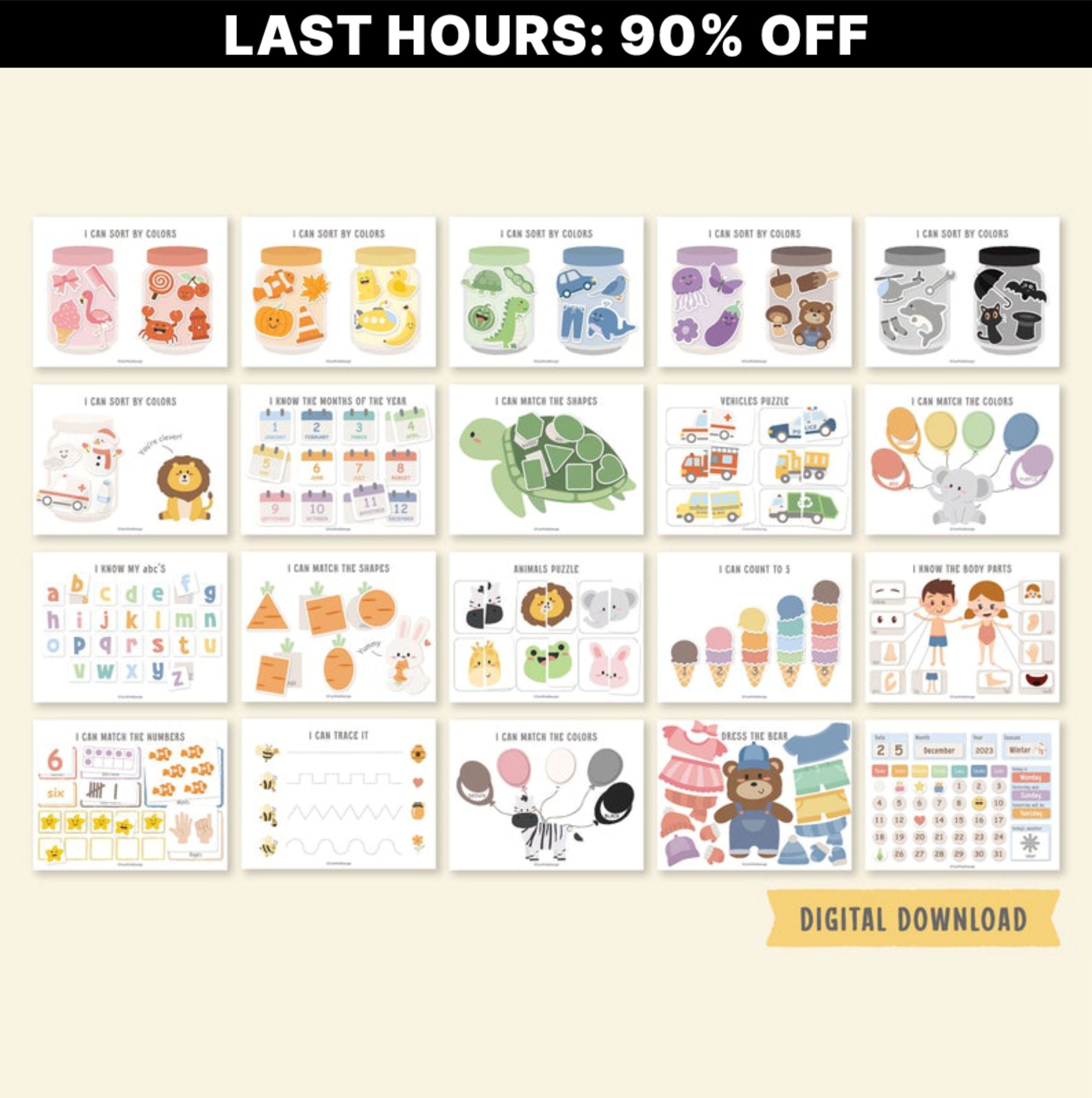 TODDLER BUSY BOOK - 81 Pages (90% OFF)