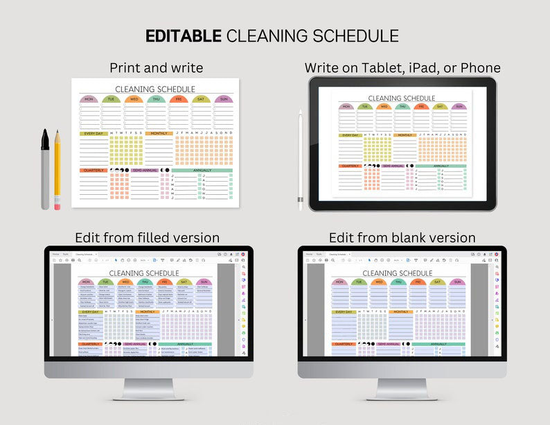 CleanMaster Planner – Your Ultimate Editable Cleaning Schedule (90% OFF)