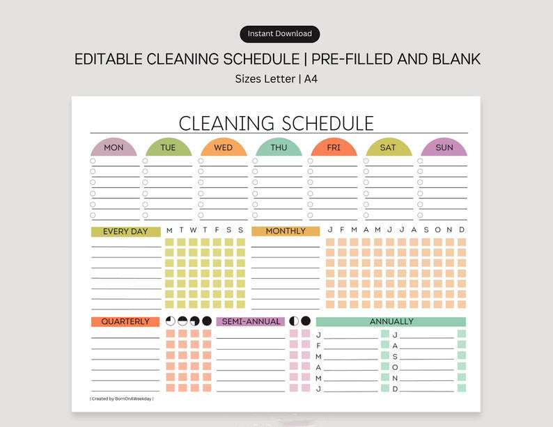 CleanMaster Planner – Your Ultimate Editable Cleaning Schedule (90% OFF)